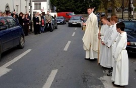 Blessing the roads in a novel safety bid. Click on photo for details from Noel Gibbons.