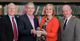 The last official function of Castlebar Town Council - Mayor Heston hands her chain to Austin Vaughan. Click on photo for more from Tom Campbell.