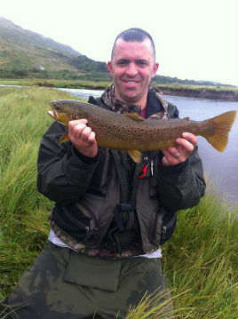 A fine fish from the River Finny a tributary of Lough Mask. Angling news for the western lakes.