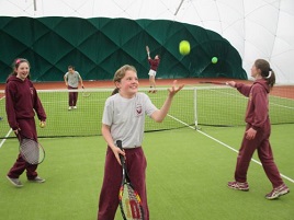 Under the Dome - 6th Class at Breaffy NS play tennis under the new Tennis Club dome facility. Click on photo for more photos.