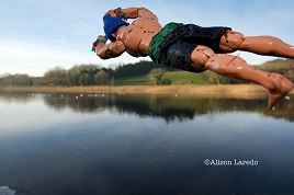 Taking the plunge on Christmas Day. Alison Laredo was where the action was on Christmas Day - click to view her record of the Swim at Lough Lannagh - brrrr!.