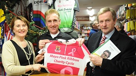 Enda Kenny to take part in the Mayo Pink Ribbon Charity Cycle on Saturday 2nd May 2015. Click on photo for details.