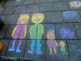 Some pavement artwork by a budding artist. Click above to view. 