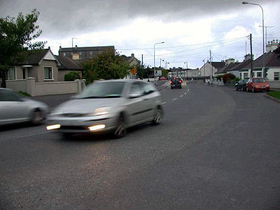Approaching the new roundabout