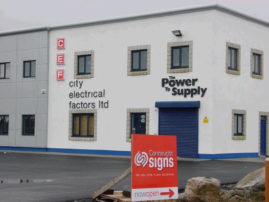 CEF Electrical Factors and Connaught Signs  located on the new Airport Industrial Estate