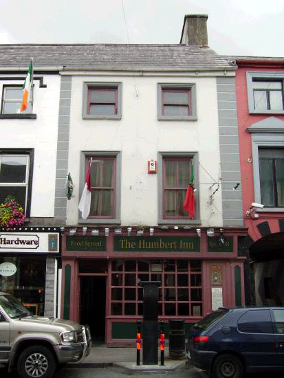 Front faade of Castlebar's historic Humbert Inn. 