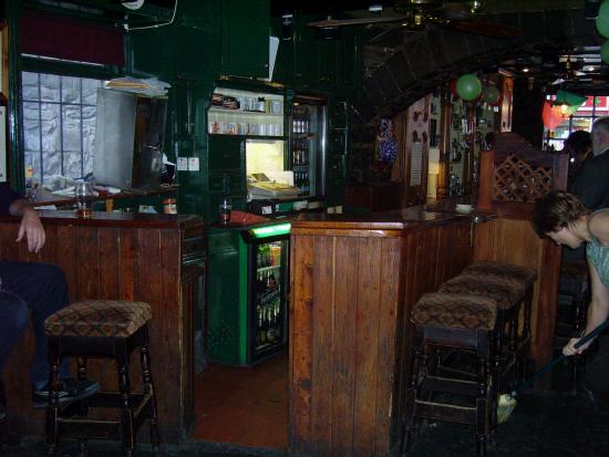 View of bar from fireplace.