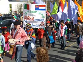 The Karen Community - Mayo's Burmese Community - added colour to the Castlebar Parade. Click photo for more Parade photos from The Hawk.