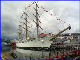 Noel O'Neill photographed the Libertad at Galway Docks on a courtesy visit to Ireland to mark the 150th anniversary of the death of Foxford born, Admiral William Browne. Click photo for more details.