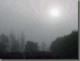 The sun attempts to break through the Castlebar Fog