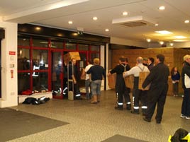 Castlebar Firemen loading trucks destined for Chernobyl. Click photo for details from Dalemedia.