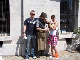 Darren O Connor and Tracy O Malley helping out with the glassblowing - on a day trip to Gibraltar. Click photo for more from Dalemedia.