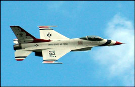 A sign of the times? F16s over Salthill. Click photo for lots more airshow photos from John Long.