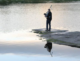 A lone piper on the shores of Lough Lannagh here in Castlebar. Click photo for an excellent new gallery of local photos - Out and About in Castlebar.