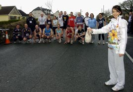 The Rose of Carradine starting the Balla 8k Fun Race. Click on photo for more details from Ken Wright.