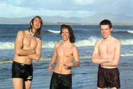Braving the New Year Atlantic at Bartragh Beach. Click for more from Noel O'Neill.