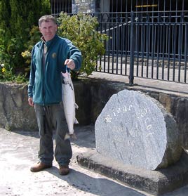 The first salmon is caught on the ridgepool. Click photo for details.