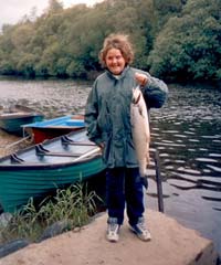 Ten year old Lisa Massey with a fine 9lb salmon taken at Coolcronans on the River Moy. Click on photo for all the latest angling news.