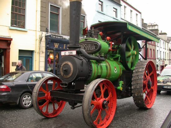 The County Council Steam roller in the Castlebar Patrick's Day Parade