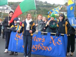 Pupils of St. Peter's National School Band practise for St. Patrick's Day. Click photo for more.