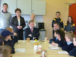 Enda Kenny meets the Green School Committee at St Peter's National School, Snugboro. Click photo for more about Enda Kenny's visit to the school.
