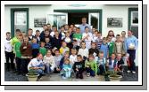 Irish Team captain Steve Staunton, pictured with group of young supporters when he visited  Pat Quigley Park, home of  Ballyheane AFC  last night (8th July 2002). Photo Michael Donnelly