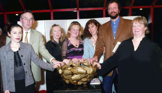 Pictured at the launch of the "In Safe Hands" project at Castlebar library organised by Mayo Women's Support Services and Mayo Rape Crisis Centre are left to right Fiona Crowley, Amnesty International Irish section, Austin Vaughan, Castlebar library, Josephine McGourty, Service Manager Mayo Women's Support Services, Bernadette Byrne Asst-Manager Mayo Women's Support Services, Kathleen Duffy Castlebar, John O'Donoghue writer and poet, Ruth Mac Neely coordinator Mayo Rape Crisis Centre 
Pic. by Heverin Photography.
