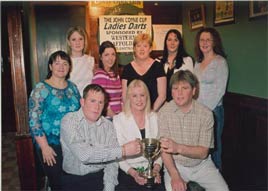 Winners of the John Coyne Cup Ladies Darts sponsored by Western Scaffolding are the Shamrock Bar, Breaffy, Castlebar. Pic: Heverin Photography