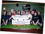 Runners up of Castlebar Town & District pool Cup league final are Ray's Bar Castlebar, sponsored by Tom Armstrong Amusements pictured left to right, Ronan Bourke, Coleman Keane, Alan Reilly, Dave Flannery (Captain), Tom Armstrong Sponsor, John Coyne Proprietor Coynes Bar, Philip Prendergast Proprietor Ray's Bar, James Jennings, Jinks Jennings pic Heverin Photography