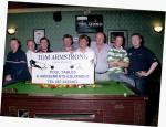 Runners up of Castlebar Town & District pool Shield league final are Punch Bowl Ballyheane, sponsored by Tom Armstrong Amusements pictured left to right,  Bob Thomas, Steven Garvey, Trevor Flynn (Captain), Tom Armstrong Sponsor, John Coyne Proprietor Coynes Bar, Dave Joyce, Micheal Madden, Philip Prendergast Proprietor Ray's Bar pic Heverin Photography