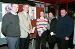 Pictured at Castlebar Library, the Bookmark design competition winner from Book Week: Aoife Healy. L-R: Ivor Hamrock Librarian, Austin Vaughan (County Librarian), Aoife Healy Winner, Geraldine & Pat Healy.  Photo  Ken Wright Photography 2004. 

