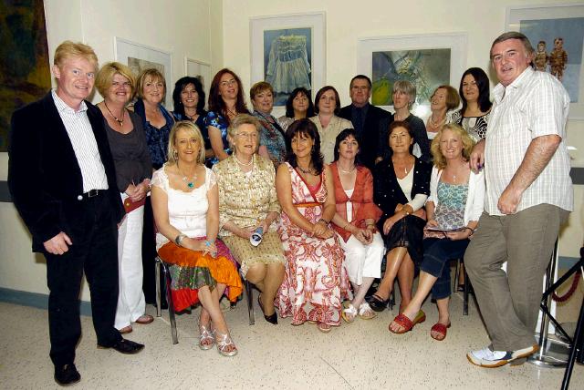 GMIT BA Graduates Art & Design 2007  Turas exhibition held in Mayo General Hospital which was opened by John Behan RHA and will runs from  23rd August until the 23rd October. The artists pictured with members of Mayo General Arts Group. Sitting L-R: Noelene Cashin, Rita Flannery, Carmel Jordan, Kathleen Browne, Marian McHale, Helena Carter, Back L-R: Dr. Luke ODonnell (Chairman Mayo General Hospital Arts Group), Eileen Fitzgerald, Ann Finnegan, Margaret McDonnell, Mary OGrady, Mary Lavelle-Burke, Therese Duffy, Marian Jennings, Joe Murray, Tricia Cummins, Eveleen Kenny, Karen OReilly, John Walsh ( Mayo General Hospital Arts Group). Photo  Ken Wright Photography 2007

