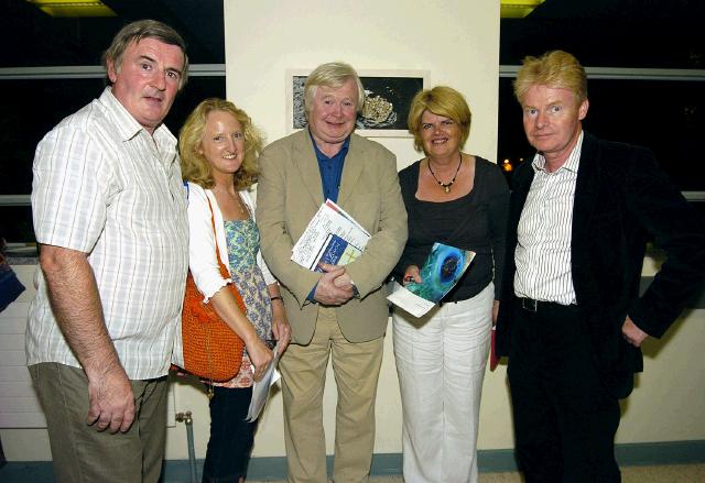 GMIT BA Graduates Art & Design 2007  Turas exhibition held in Mayo General Hospital which was opened by John Behan RHA and will runs from  23rd August until the 23rd October. L-R: John Walsh (Mayo General Hospital Arts Group), Helena Carter, John Behan, Eileen Fitzgerald, Dr. Luke ODonnell (Chairman Mayo General Hospital Arts Group) . Photo  Ken Wright Photography 2007

