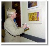 GMIT BA Graduates Art & Design 2007  Turas exhibition held in Mayo General Hospital which was opened by John Behan RHA and will runs from  23rd August until the 23rd October. John Behan looking at some of the work on display .Photo  Ken Wright Photography 2007
