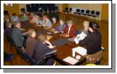 Breda Murphy presenting a visual arts workshop in Balla Community Centre, part of the Arts Office Bealtaine Celebrating Creativity in Older Age. Photo  Ken Wright Photography 2007.