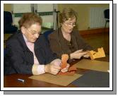 Breda Murphy presenting a visual arts workshop in Balla Community Centre, part of the Arts Office Bealtaine Celebrating Creativity in Older Age. Nora Gavin Photo  Ken Wright Photography 2007.