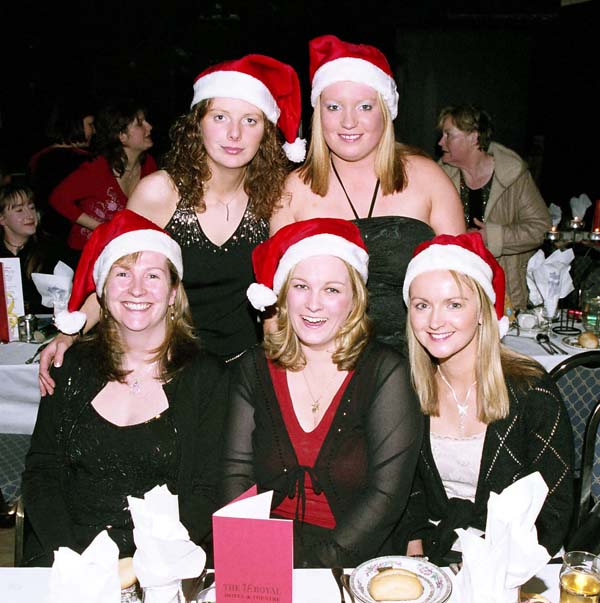 Party time in the TF Royal Theatre Castlebar
A group from Drumgallagh NS Ballycroy L-R: Mary Calvey, Mary McGinty, Maura Kilbane, Back L-R: Elizabeth Molloy, Fiona Masterson, 
Photo  Ken Wright Photography 2004 
