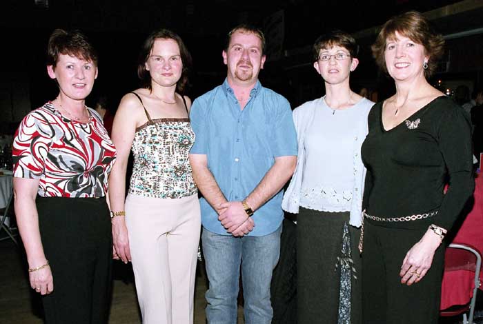 Party time in the TF Royal Theatre Castlebar
A group from Chadwicks L-R: Chris Butler, Josephine Donoghue, David Murray, Margaret Macken, Mary McNulty : Photo  Ken Wright Photography 2004 
