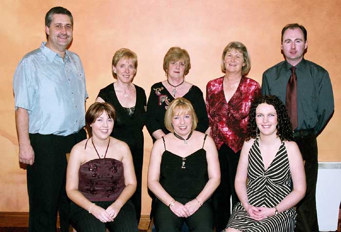 Party time in the TF Royal Theatre Castlebar
A group from Mayo Education Centre Front L-R: Ruth Cawley, Patricia Grealis, Mairead Gibbons. Back L-R: Art OSuilleabhain, Mary Corbett, Mary Loftus, Colette Grier, Liam Coll.Photo  Ken Wright Photography 2004 
