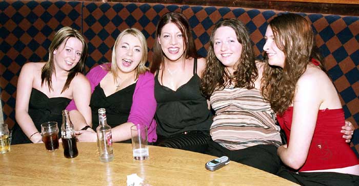 Party time in the TF Royal Theatre Castlebar
A group of ladies from Castlebar L-R: Linda McNally, Patrice Little, Olive OConnor, 
Anne-Marie Kearns, Bridie Kearns. 
Photo  Ken Wright Photography 2004 
