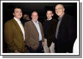 Pictured in the TF Royal Hotel and Theatre on Thursday at the Mike Denver Christmas Party Night. L-R: Tom OKeefe, Peter Gannon, Diarmuid Butler, Peter Glynn. Photo  KWP Studio 094.