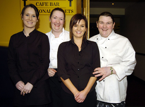 Pictured in the TF Royal Hotel and Theatre on Thursday at the Mike Denver Christmas Party Night
A group of staff from the TF Royal L-R; Trisha Duffy, Ann Jennings, Marie Feehan, Lorraine Irwin. Photo  KWP Studio 094.

