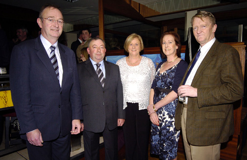 Pictured in the TF Royal Hotel and Theatre on Thursday at the Mike Denver Christmas Party Night. L-R: Seamus Hughes, William Scott, Sandra Scott, Maria Hughes, Patrick Flannelly. Photo  KWP Studio 094.

