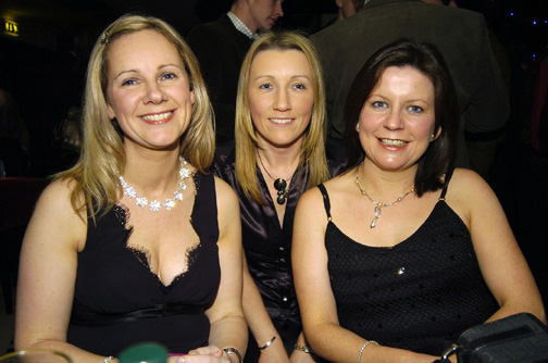 Pictured in the TF Royal Hotel and Theatre on Thursday at the Mike Denver Christmas Party Night. L-R; Orla Hughes, Martina Hughes and Louise Harty. Photo  KWP Studio 094.
