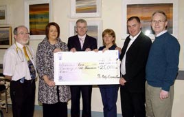At the presentation of a cheque from the Baby Emma Fund to Mayo General Hospital's Paediatric Unit. Click for details from Ken Wright.
