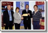 Balla 10k Road Race which was held on 28th July and raised 32,300 Euro which was divided between various charities.  Presentation of a cheque for 3,300 Euro to the West of Ireland Alzheimer Foundation L-R: Pat Heneghan, Betty Dabbagh, Brendan Conwell (Chairman Balla 10k Road Race), Gertie Roache. Photo  Ken Wright Photography 2007. 