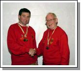 Pictured in Balla Community Centre, Padraig Killina and Tom Hunt from Mayo Athletic Club who won medals in the National Masters Track and Field Championships. Padraig took part in the 400 and 800 metres races and Tom took part in the long jump and high jump competitions. Photo  Ken Wright Photography 2007.