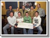 Pictured in Bosh at a presentation of a cheque for 1,800 euro the proceeds from the recently held table quiz to Paul, Brendan, Martin and Brian who will be climbing Kilimanjaro in September to raise funds for cancer research Front L-R: Paul Higgins, Brendan Coleman, Martin Moran, Brian King. Back L-R: Mick McDonnell (Bosh), Ann Coleman, Michael Larkin (Quizmaster), Jimmy Murphy (Scorekeeper), Des Carey (Bosh). Photo  Ken Wright Photography 2007.  