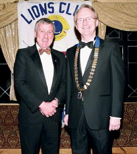 Lions Club Charter Dinner held in the Welcome Inn
L-R: Paul Carney and Michael ONeill (President): Photo  Ken Wright Photography 2005


