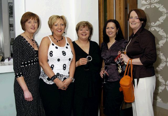 Pictured at the Castlebar Lions Club wine reception held in Days Hotel prior to the Opera Don Giovanni which was held in the TF Royal Hotel & Theatre. L-R: Ann Marie Carney, Elizabeth Deegan, Mary Philbins, Marian Costelleo, Loretta Coffey.  Photo  Ken Wright Photography 2007.  